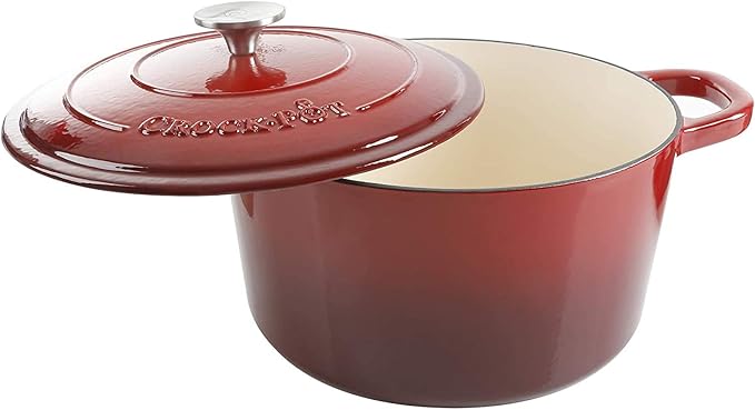 Crock-Pot Artisan 7-Quart Round Enameled Cast Iron Dutch Oven – Scarlet Red