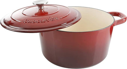 Crock-Pot Artisan 7-Quart Round Enameled Cast Iron Dutch Oven – Scarlet Red