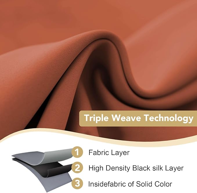 H.VERSAILTEX Solid Thermal Insulated Grommet Blackout Window Curtain Panels