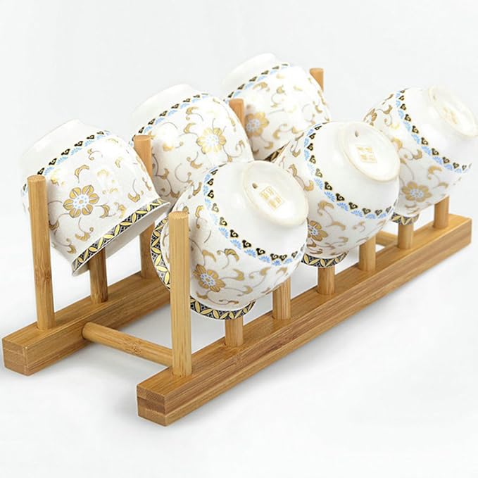 YWSHF Bamboo Wooden Dish Rack Dishes Drainboard Drying Drainer Storage Holder