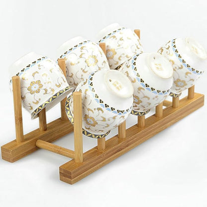YWSHF Bamboo Wooden Dish Rack Dishes Drainboard Drying Drainer Storage Holder