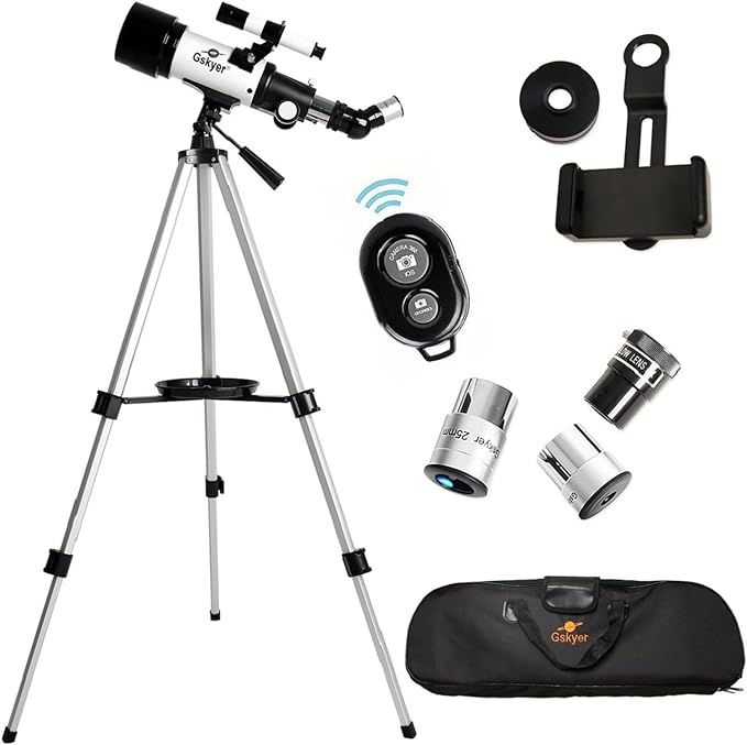 Gskyer Telescope, 70mm Aperture 400mm AZ Mount Astronomical Refracting Telescope