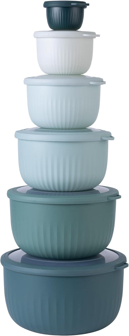 COOK WITH COLOR Prep Bowls with Lids- Wide and Deep Nesting Plastic Small