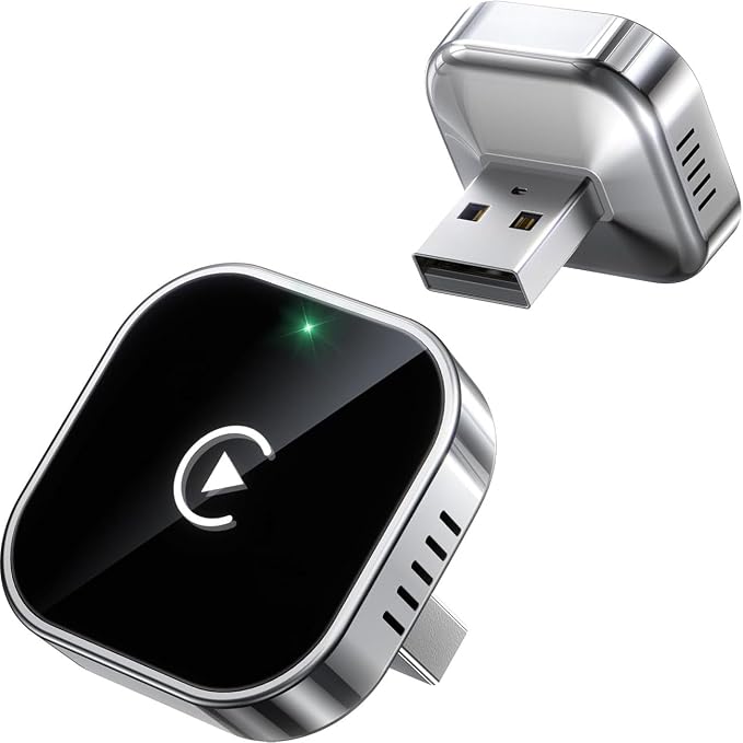 2 in 1 CarPlay Adapter for Rover Defender 90/Defender 110/Range Rover Velar, CarPlay Wireless Adapter with Auto Reconnect Fast Pairing Bluetooth Connection Compact USB Dongle