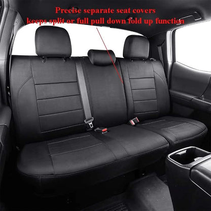 EKR Custom Fit Tacoma Neoprene Car Seat Covers for Toyota Tacoma 2016 2017 2018 2019 2020 2021 2022 2023 Double Cab/Crew Cab - Truck Seat Covers for Car Full Set,Neoprene (Black)