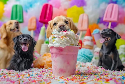 500 Pieces Wooden Jigsaw Puzzle, Cute Ice Cream Puppy Decorative Wall Art Gifts, Active Mind Puzzle, Fun and Challenging at The Same Time