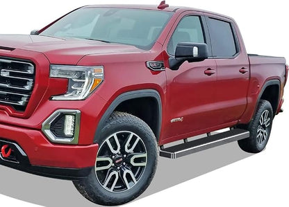 APS Premium 5in 304 Stainless Steel Running Boards Compatible with Chevy Silverado GMC Sierra Crew Cab 19-26