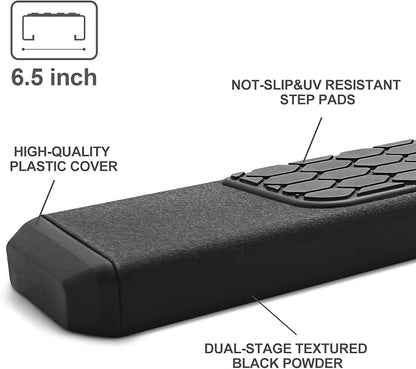 COMNOVA 6.5" Side Steps Nerf Bars Compatible with 2007-2018 Chevy Silverado/Gmc Sierra 1500(Include 2019 1500 Ld)&2017-2019 2500HD 3500HD. Running Boards for Silverado Crew Cab.
