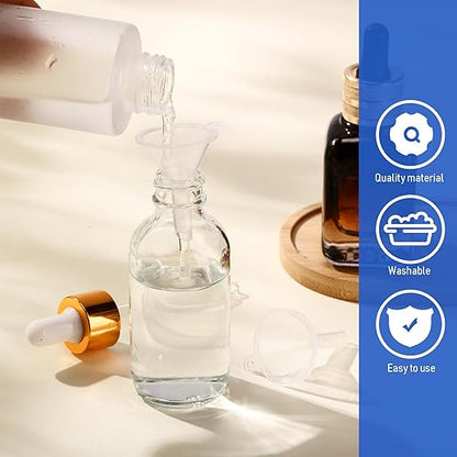 Hoolerry 100 Pcs Small Funnel for Filling Small Bottles Clear Plastic Mini