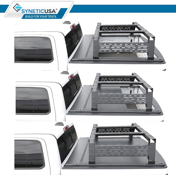 Syneticusa AR Automatic Retractable Truck Bed Cover with R3 Rack for Ford F-150 2004–2026 | 5.5' (67”) Short Bed | Aluminum Hard Retractable Tonneau Cover | Easy Installation | Waterproof, Low-Profile