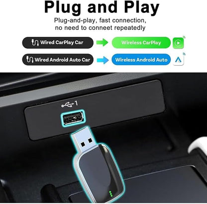Wireless Android Auto Adapter for Audi 2016-2025 All Models,Converts Wired to Wireless Stable Connection Mini Size Accessories(Android 11+ Only),A