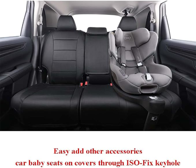 EKR CRV Seat Covers Custom Fit for Honda CRV 2017 2018 2019 2020 2021 2022, Car Seat Cover for Trucks SUV Full Set,Waterproof Car Seat Cushion, Neoprene (Black)