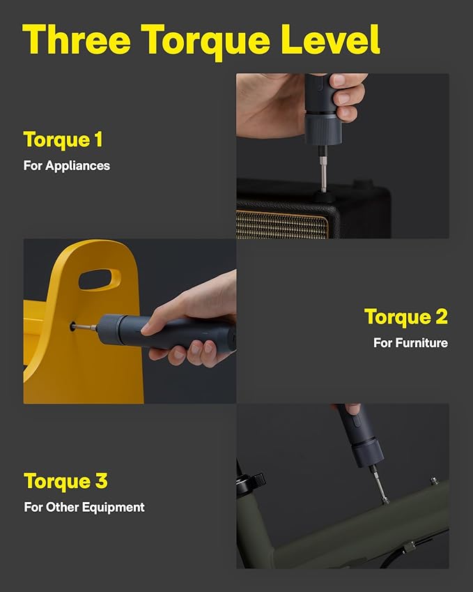 HOTO Electric Screwdriver Kit, Upgraded 1/4'' Hex 25 Bits, Magnetic Lid