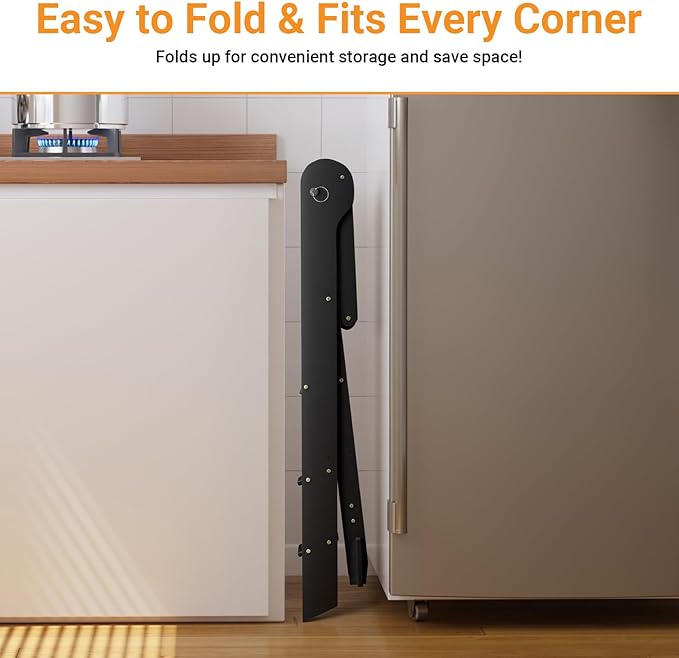 COSYLAND Foldable Toddler Kitchen Stool Helper - Height Adjustable Standing Tower for Bathroom Sink or Kitchen Counter - Step Stool for Toddlers Ages 18 Months to 6 Years Black