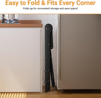 COSYLAND Foldable Toddler Kitchen Stool Helper - Height Adjustable Standing Tower for Bathroom Sink or Kitchen Counter - Step Stool for Toddlers Ages 18 Months to 6 Years Black