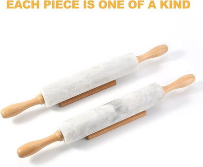 Koville African Natural Marble Rolling Pin, Non-Stick Polished Dough Roller