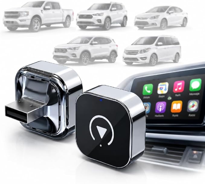 Wireless CarPlay Adapter for Nissan Rogue 2020-2021 SUV- Slim Mini USB Design with Type-C Extension for Stable Zero-Latency Connection