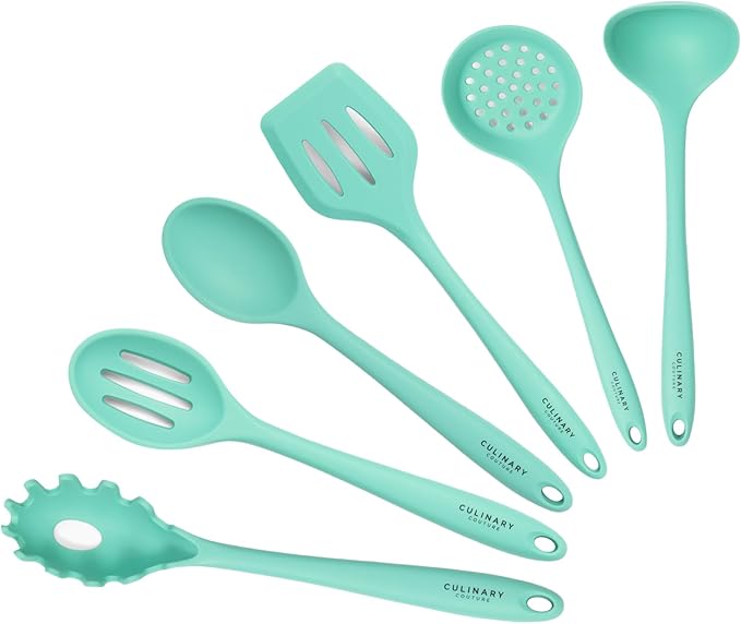 Culinary Couture Aqua Sky Silicone Cooking Utensils Set