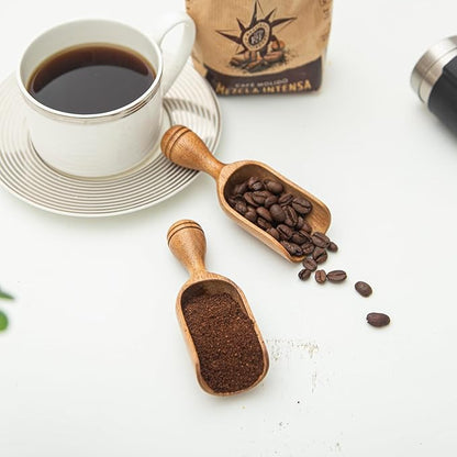 Wooden Scoops for Canisters 3PCS Small Wooden Scoop for Jars Acacia Wood Scoops for Canisters Mini Scoop for Ground Coffee Scoop for Seasoning Bath Salt Laundry Shovel-Multipurpose