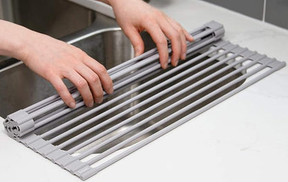 Surpahs 20.5 x 15.5 Inch Roll-Up Dish Drying Rack, Fits Across Sink Openings up