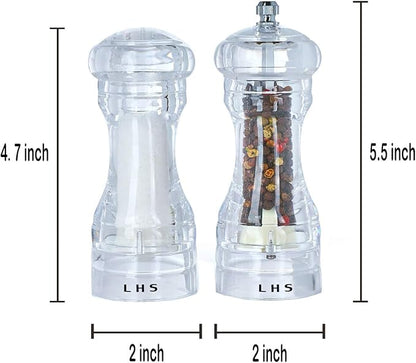 LHS Pepper Mill and Salt Shaker Set of 2 Salt and Pepper Mill Shaker