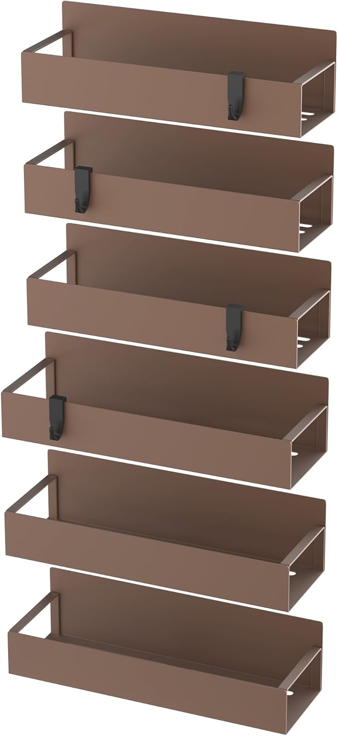 HuggieGems 6 Pack Magnetic Spice Storage Rack Organizer