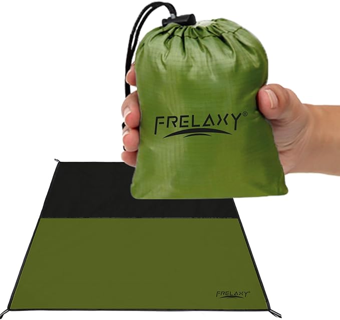 Frelaxy Pocket Picnic Blanket, Waterproof Sandproof Beach Mat, Compact Camping Tarp for Festivals, Hiking, Travel, Outdoor Recreation