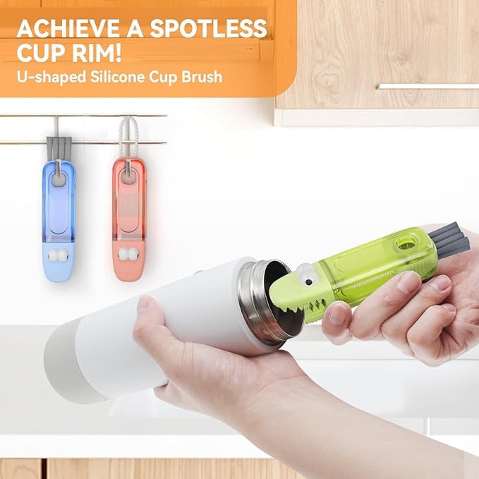3 in 1 Cup Lid Gap Cleaning Brush Set, Silicone Cup Lid Gap Cleaner, Home