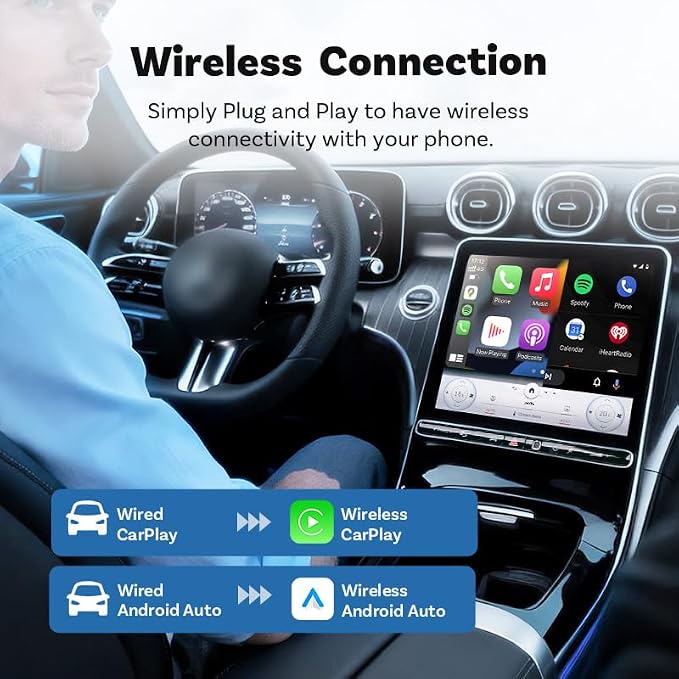 Upgraded Wireless CarPlay Adapter for Ford Bronco Sport 2021-2025, Mini Wired to Wireless Box, Plug and Play, Compatible with Apple and Android