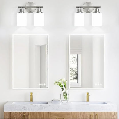 Guliaofo 2-Light Vanity Lights, Brushed Nickel Bathroom Light Fixture