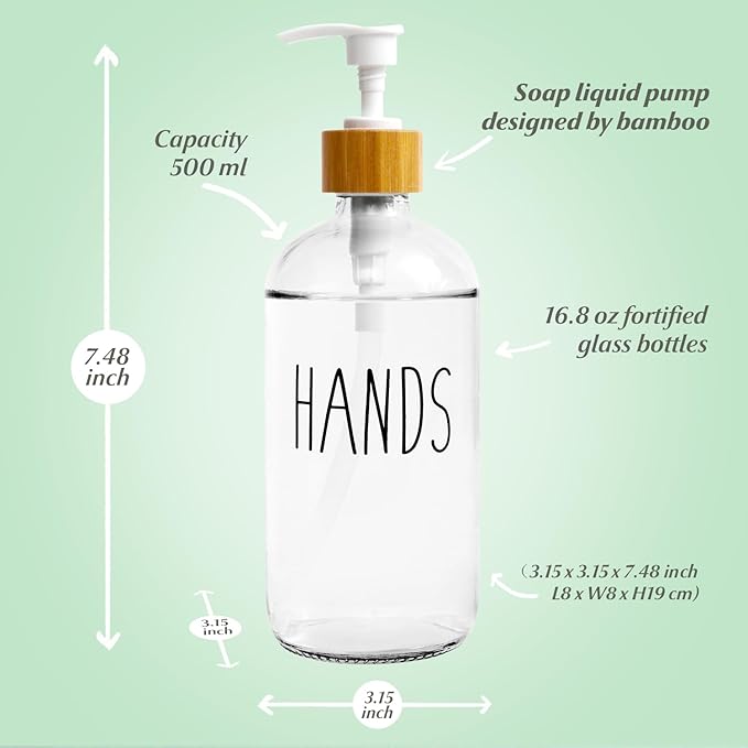 LOOCHICA Clear Glass Soap Bottle