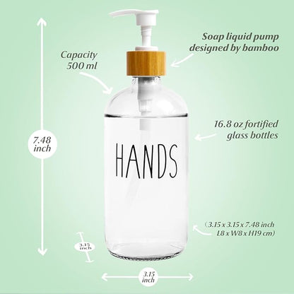 LOOCHICA Clear Glass Soap Bottle
