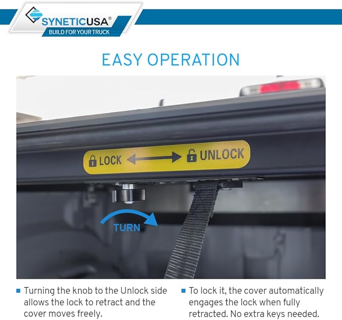 Syneticusa AR Automatic Retractable Truck Bed Cover with R1 Rack for Ford F-150 2004–2026 | 5.5' (67”) Short Bed | Aluminum Hard Retractable Tonneau Cover | Easy Installation | Waterproof, Low-Profile