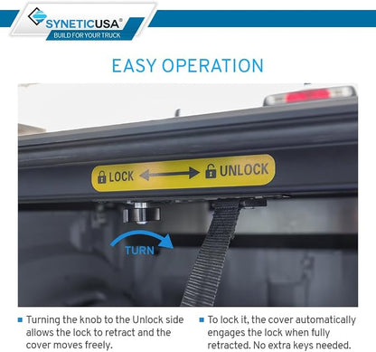 Syneticusa AR Automatic Retractable Truck Bed Cover with R6 Rack for Silverado Sierra 2500 3500 2020–2026 | 6’8” 82.2” Bed | Aluminum Hard Tonneau Cover | Waterproof, Low-Profile
