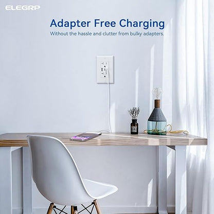 ELEGRP USB Outlets, 20 Amp Wall Outlet