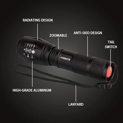 8 Pack LED Emergency Handheld Flashlight, Adjustable Focus, Water Resistant with 5 Modes, Best Tactical Torch for Hurricane, Camping, Dog Walking