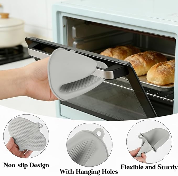 4 PCS Silicone Oven Mitts Heat Resistant Mini Oven Gloves