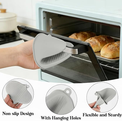 4 PCS Silicone Oven Mitts Heat Resistant Mini Oven Gloves