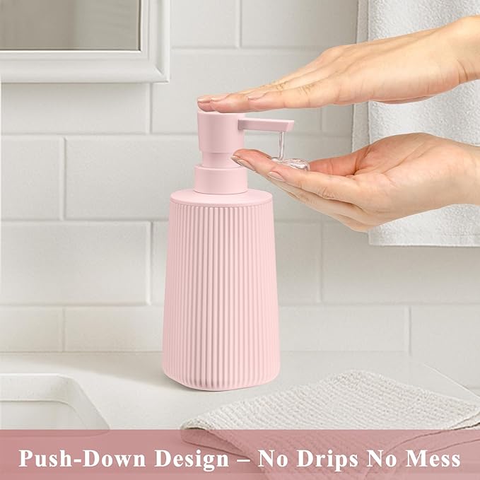 Pink 2 Pack Hand Soap Dispensers Set
