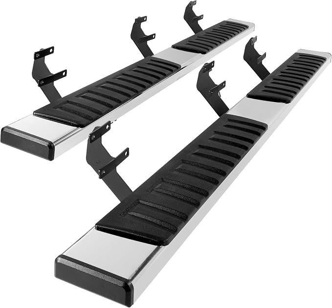 VEVOR Running Boards, 6" Step Bars Compatible with 2015-2023 Ford F150-Crew Cab/2017-2023 Ford F-250 F-350 Super Duty Crew Cab, 201 Stainless Steel Side Steps Nerf Bars, 500LBS Capacity, 2 Piece
