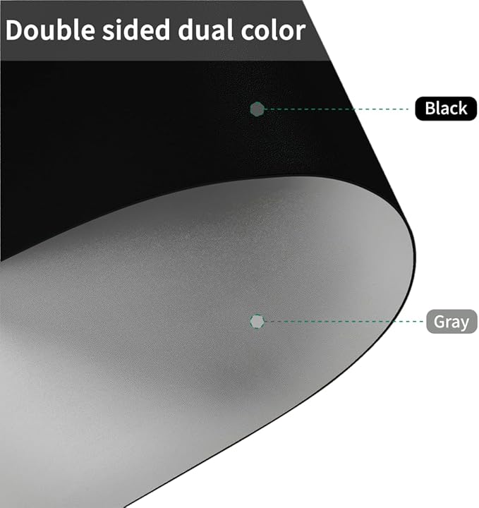 Table Pad for Dining Room Table - Can Be Used On Both Sides Waterproof and Easy to Clean Good Flatness Used for Dining Table(Black+Gray 44x72)
