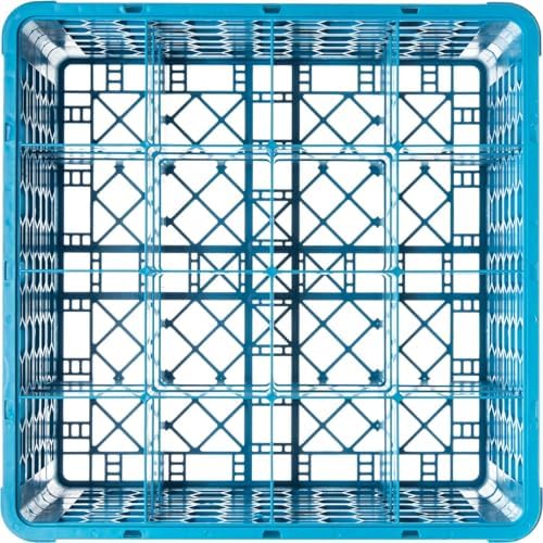Carlisle FoodService Products Opticlean Glass Rack 16 Compartments with 4 Extenders for Kitchens and Restaurants, Plastic, 19.875 x 19.875 x 10.5 Inches, Carlisle Blue, (Pack of 2)