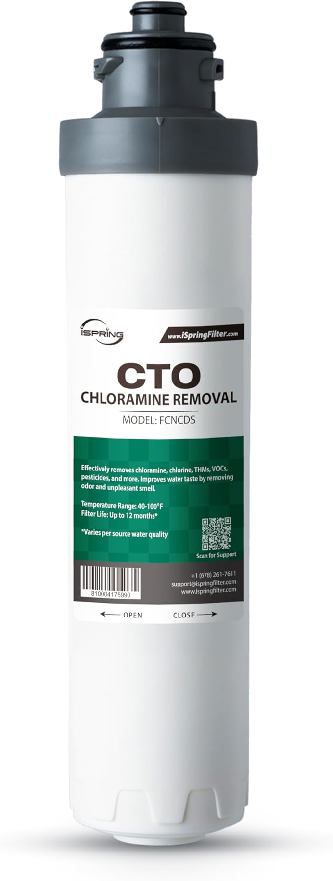iSpring FCNCDS SGS-Tested Chloramine Removal CTO Carbon Block Replacement Water