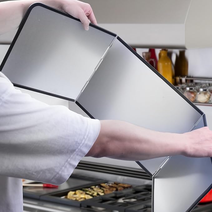 Splatter Guard for Frying Non-Stick 3 Sided Foldable Grease Splatter Screen