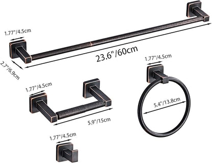 Bathroom Hardware Set 4 Pieces, Oil Rubbed Bronze Bathroom Accessories Set