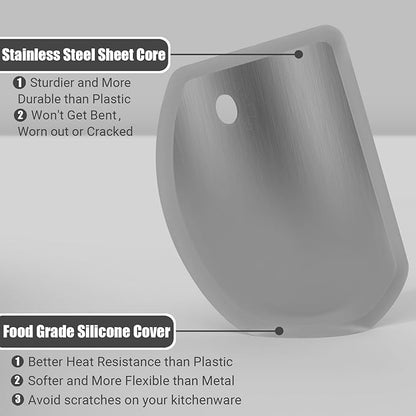 Sapid Flexible Curved Edge Silicone Bowl Scraper, Food Grade Dough Scraper