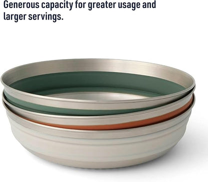 Sea to Summit Detour Stainless Steel Collapsible Bowl, Large (31 fl oz), Beluga Black