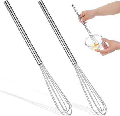 2 Pcs Mini Whisks Set, Stainless Steel Whisk Tiny Egg Whisk, Espresso Matcha