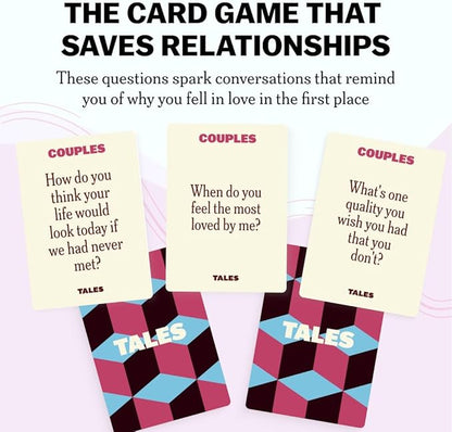 TALES 150 Conversation Starter Cards, Couples Edition, Perfect for Couples Games for Adults, Date Night Ideas, Gifts, Anniversaries, and Quality Time Together, Prompts for Deeper Connection