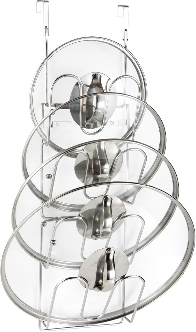 YQh The-Cabinet Pot Lid Organizer, Door Mounted Pot cover rack, Pot Lid Storage
